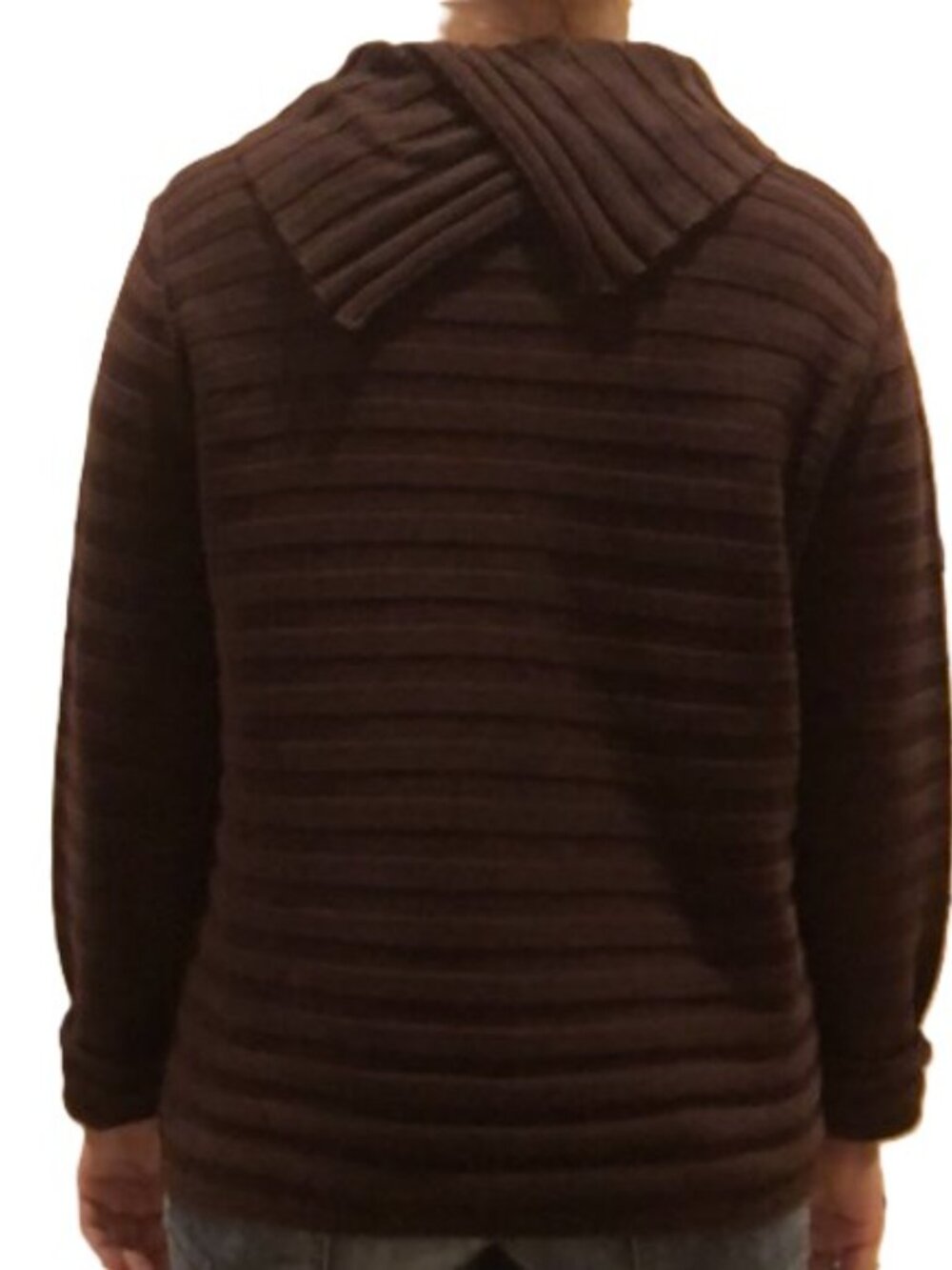 Dark Brown Ribbed Button-Front Cardigan - Picture 10 of 10